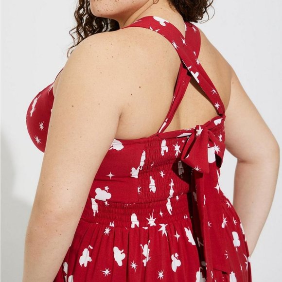 NWT TORRID ROMPER - DISNEY MINNIE MICKEY MOUSE - POLKA DOT STAR PRINT AMERICANA - Picture 13 of 16